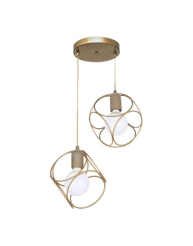 Lusita Megapap E27 metallic double-light ceiling light in golden color 35x35x70cm.