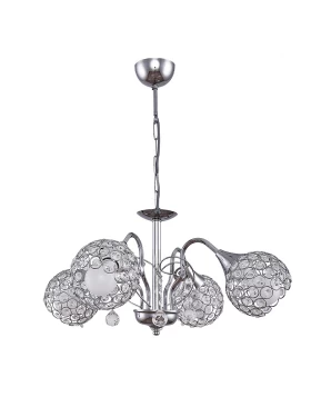 Dagobert Megapap E27 metallic four-light ceiling light in silver color 58x58x61cm.