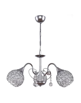 Dagobert Megapap E27 metallic three-light ceiling light in silver color 53x53x61cm.