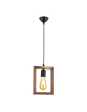 Annabelle Megapap wooden single-light ceiling light in walnut color 18x70cm.