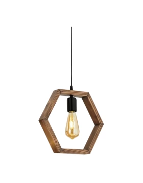 Annabelle Megapap wooden single-light ceiling light in walnut color 25x70cm.