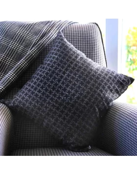 Bono Megapap cotton sofa pillow with zipper in black color 50x50xcm.