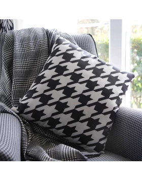 Bono Megapap cotton sofa pillow with zipper in white/black color 50x50xcm.