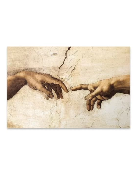 The Creation of Adam Megapap painting on canvas digital printing 100x70x3cm.