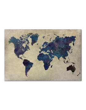 World Map Megapap painting on canvas digital printing 75x50x3cm.