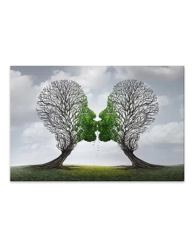 Trees Growing With Love Megapap painting on canvas digital printing 75x50x3cm.