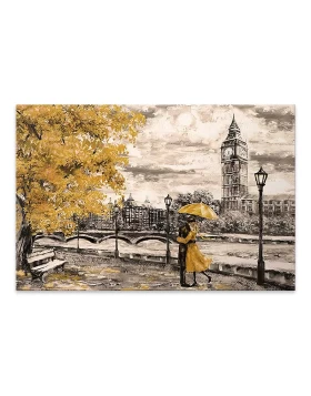 Big Ben And Yellow Leaves Megapap painting on canvas digital printing 75x50x3cm.