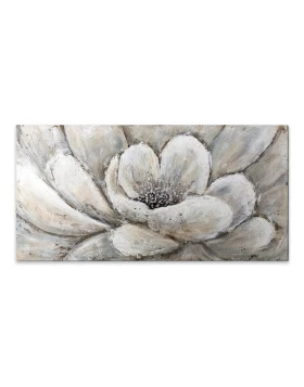 Silver Flowers Megapap painting on canvas digital printing 140x70x3cm.