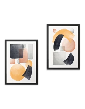 Shapes Megapap painting of two pieces in frame 35x45x2cm.