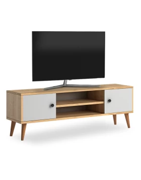 Parma Megapap melamine TV furniture in white - oak color 120x30x40cm.