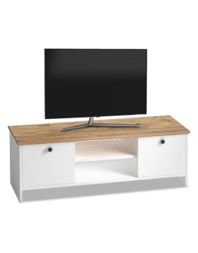 Cube Megapap melamine TV furniture in pine - white color 120x30x40cm.