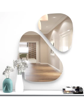 Leista Megapap two pieces wall mirrors set in white color 65x58x2,2cm.