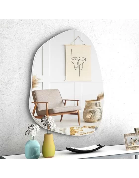 Denza Megapap wall mirror in white color 100x80x2,2cm.