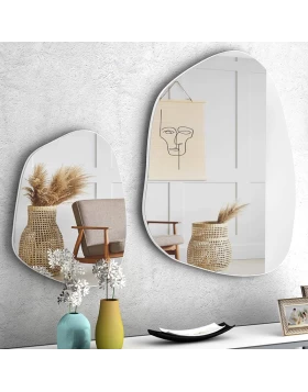 Denza Megapap two pieces wall mirrors set in white color 100x80x2,2cm.