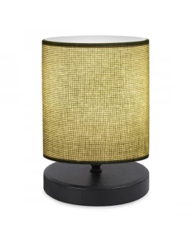 Hassard Megapap fabric/Mdf table lamp in green/black color 15x16x22cm.