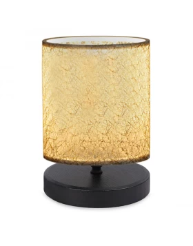 Hassard Megapap fabric/Mdf table lamp in beige/black color 15x16x22cm.