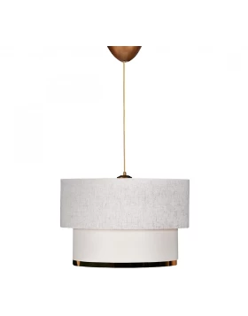 Barnhart Megapap fabric ceiling lamp in white/golden color 30x20x70cm.