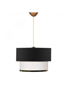 Barnhart Megapap fabric ceiling lamp in black/golden color 30x20x70cm.