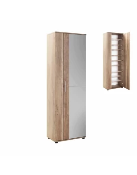 Porto Megapap single-leaf wardrobe with mirror - shoe rack of 30 pairs in tori 60x36x187cm.