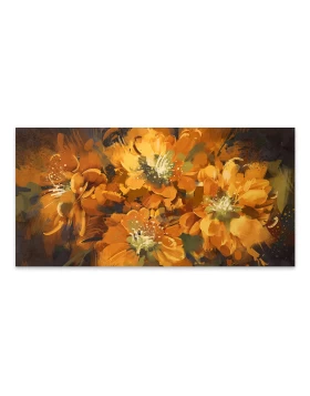 Orange Flowers Megapap painting on canvas digital printing 120x60x3cm.