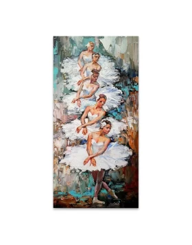 White Swan Ballerinas Megapap painting on canvas digital printing 50x100x3cm.