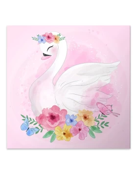 Baby Swan Megapap painting on canvas digital printing 40x40x3cm.