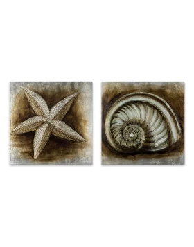 Starfish - Shell Megapap 2 paintings on canvas digital printing 103x50x3cm.