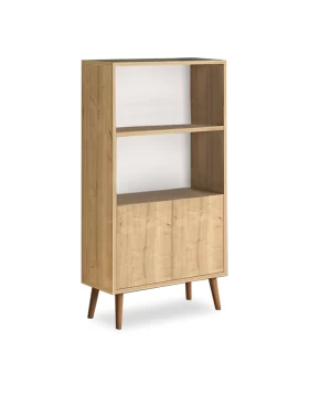 Cube Megapap melamine bookcase in oak color 60x24x110cm.