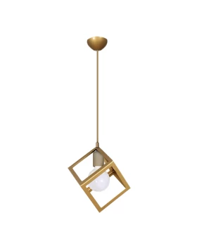 Thora Megapap metallic single-light ceiling light E27  in matte gold color 22x22x70cm.