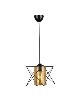 Indra Megapap metallic single-light ceiling light E27 in black color 17x17x50cm.