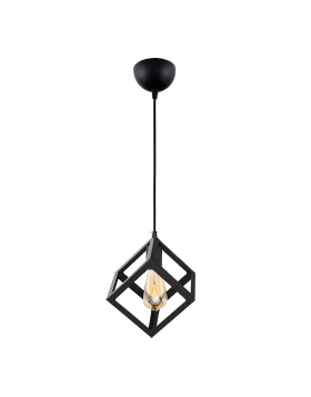 Thora Megapap metallic single-light ceiling light E27  in black color 22x22x70cm.