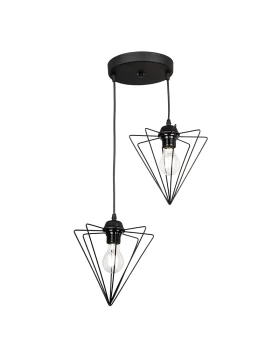 Stormie Megapap metallic two-light ceiling light E27  in black color 21x21x70cm.