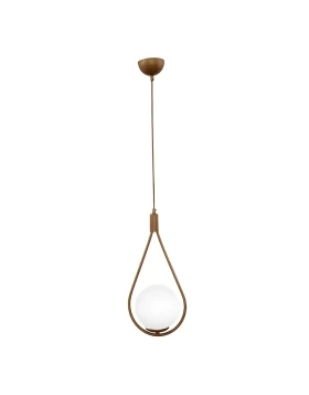 Shemesh Megapap metallic single-light ceiling light E27  in matte gold color 20x20x85cm.