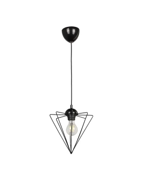 Stormie Megapap metallic single-light ceiling light E27  in black color 21x21x70cm.