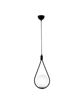 Shemesh Megapap metallic single-light ceiling light E27 in black color 20x20x85cm.