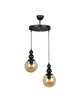 Latona Megapap metallic two-light ceiling light E27  in black color 25x25x80cm.