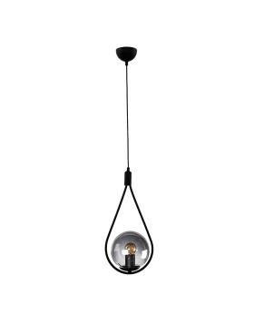 Shemesh Megapap metallic single-light ceiling light E27  in black color 20x20x85cm.