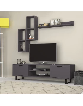 Lonsa Megapap melamine TV unit in grey color 160x35x40cm.