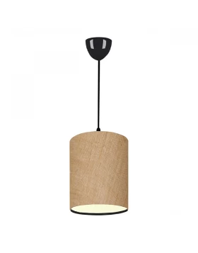 Layla Megapap Ε27 fabric ceiling light in beige color 19x25x70cm