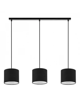 Morris Megapap E27 fabric three-light ceiling light in black color 55x15x70cm