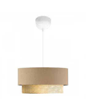 Lucifer Megapap Ε27 fabric ceiling lamp in beige color 30x15x70cm