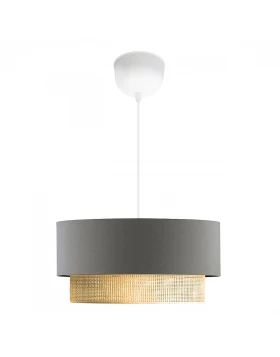 Lucifer Megapap Ε27 fabric ceiling lamp in grey color 30x15x70cm