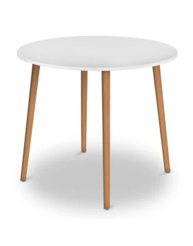 Cruz Megapap melamine table in white color 92x92x75cm.