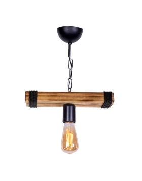 Mako Megapap E27 wooden ceiling light in walnut/black color 30x10x45cm.