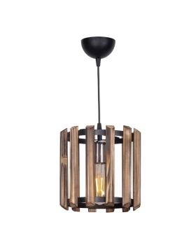 Bosco Megapap E27 wooden ceiling light in brown color 25x25x65cm.