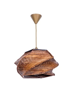 Conall Megapap E27 paper ceiling light in brown color 35x35x65cm.