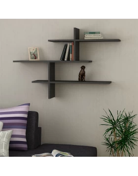 Leo Megapap melamine wall shelf in anthracite color 123x22x80cm.