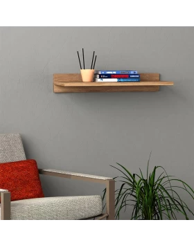 Simple Megapap melamine wall shelf in natural beech color 60x24x10cm.