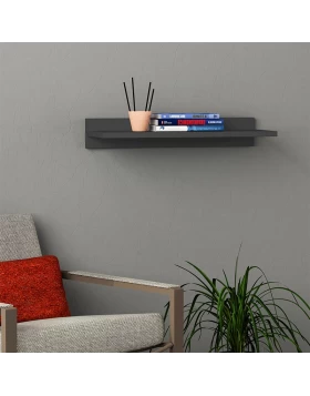 Simple Megapap melamine wall shelf in anthracite color 60x24x10cm.