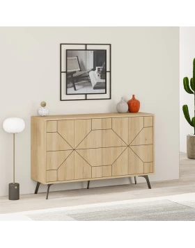 Dune Megapap melamine buffet in oak color 123x35x77,4cm.